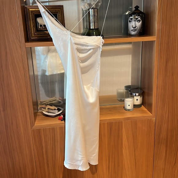 ARE YOU AM I Ninfa Silk White Mini Dress - Picture 8 of 10